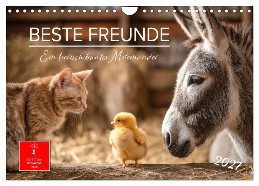 Beste Freunde - ein tierisch buntes Miteinander (Wandkalender 2027 DIN A4 quer) CALVENDO Monatskalender