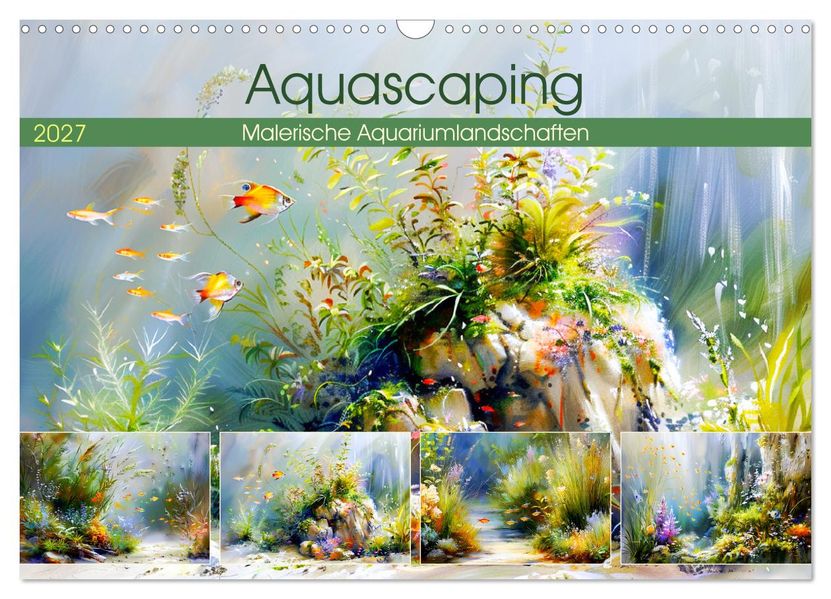 Aquascaping. Malerische Aquariumlandschaften (Wandkalender 2027 DIN A3 quer) CALVENDO Monatskalender