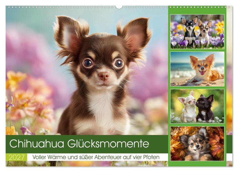 Chihuahua Glücksmomente (Wandkalender 2027 DIN A2 quer) CALVENDO Monatskalender