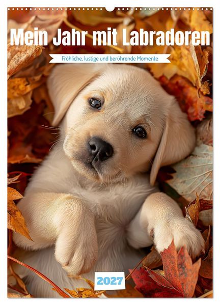 Mein Jahr mit Labradoren (Wandkalender 2027 DIN A2 hoch) CALVENDO Monatskalender