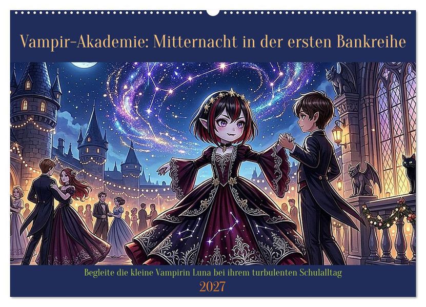 Vampir-Akademie: Mitternacht in der ersten Bankreihe (Wandkalender 2027 DIN A2 quer) CALVENDO Monatskalender
