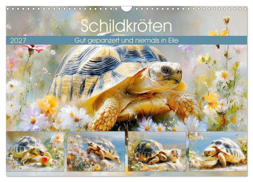 Schildkröten. Gut gepanzert und niemals in Eile (Wandkalender 2027 DIN A3 quer) CALVENDO Monatskalender