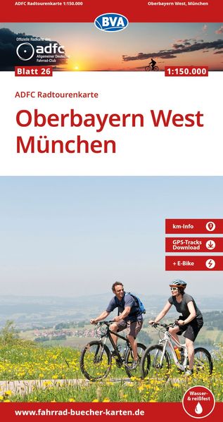 BVA ADFC Radtourenkarte Oberbayern West München 1:150.000