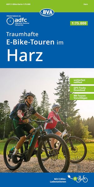 BVA ADFC Regionalkarte Traumhafte E-Bike-Touren im Harz 1:75.000