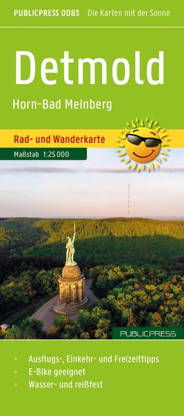 Publicpress Rad- und Wanderkarte Detmold Horn-Bad Meinberg 1:25.000