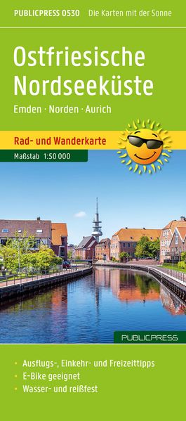 Publicpress Rad- und Wanderkarte Ostfriesische Nordseeküste Westlicher Teil 1:50.000