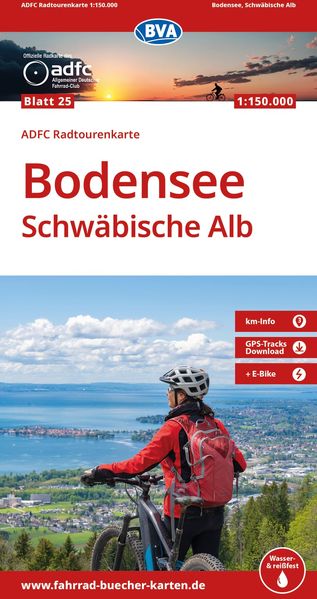 BVA ADFC Radtourenkarte Bodensee Schwäbische Alb 1:150.000