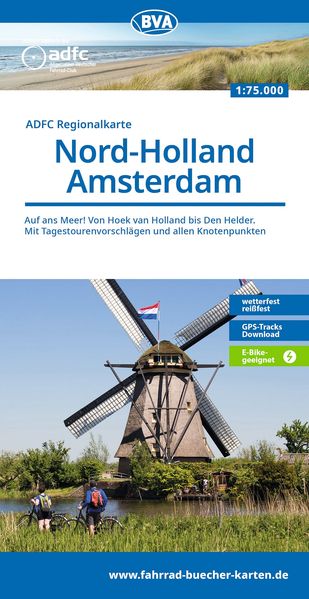 BVA ADFC Regionalkarte Nord-Holland Amsterdam mit Knotenpunkten 1:75.000