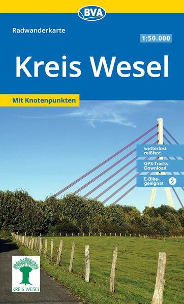BVA Radwanderkarte Kreis Wesel mit Knotenpunkten 1:50.000