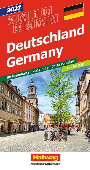 Hallwag Strassenkarte Deutschland 2027 1:750.000
