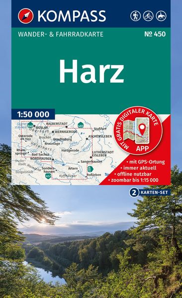 KOMPASS Wanderkarten-Set 450 Harz (2 Karten) 1:50.000