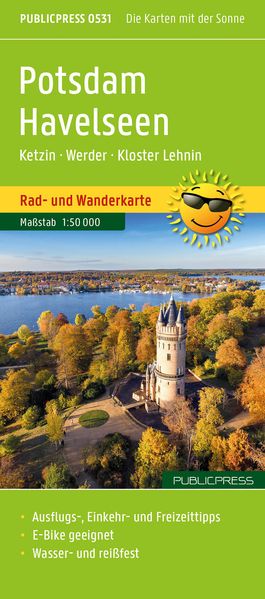 Publicpress Rad- und Wanderkarte Potsdam Havelseen Ketzin Warder Kloster Lehnin 1:50.000