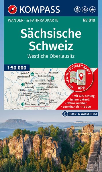 KOMPASS Wanderkarte 810 Sächsische Schweiz Westliche Oberlausitz 1:50.000