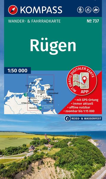 KOMPASS Wanderkarte 737 Rügen 1:50.000