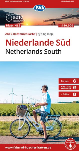 BVA ADFC Radtourenkarte Niederlande Süd mit Knotenpunkten 1:150.000