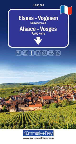 Kümmerly+Frey Regional-Strassenkarte Elsass Vogesen 1:200.000