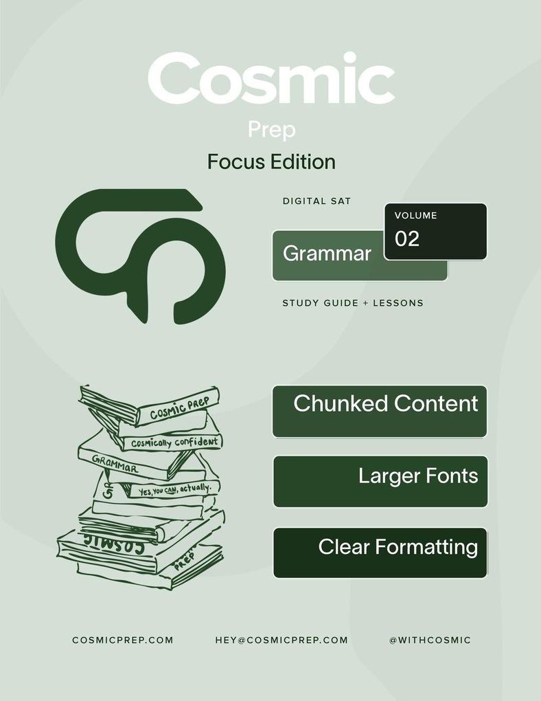 Cosmic Prep Digital SAT Grammar Guide Focus Edition Volume 2