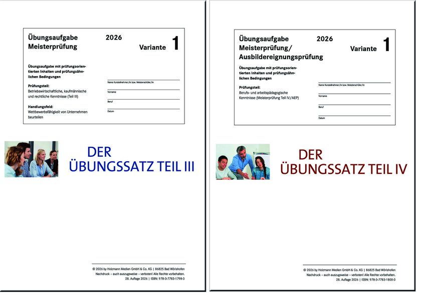 Das Übungspaket Teile III + IV - Variante 1