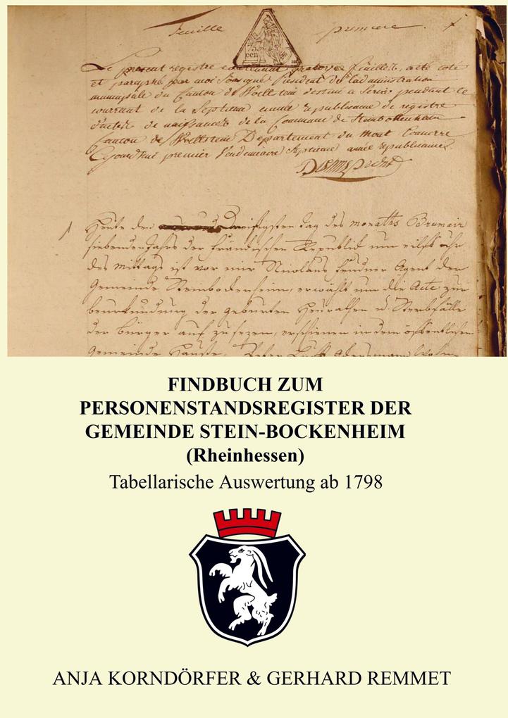 Findbuch zum Personenstandsregister der Gemeinde Stein-Bockenheim / Rheinhessen
