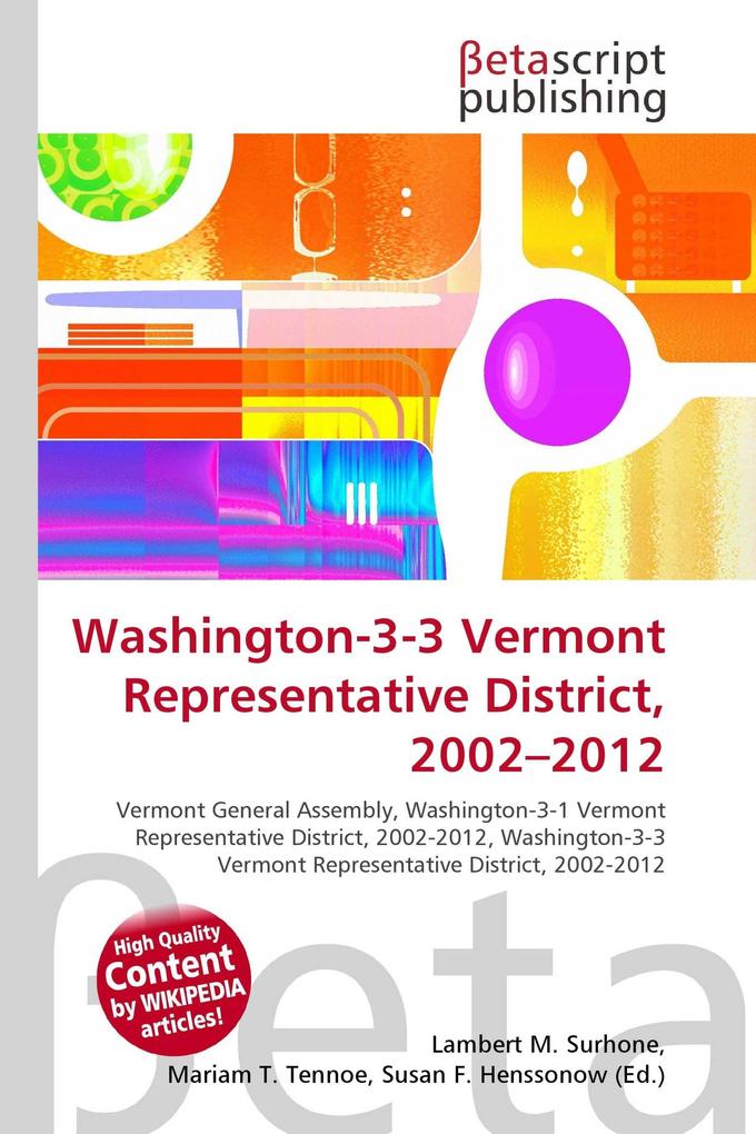 Washington-3-3 Vermont Representative District 2002-2012
