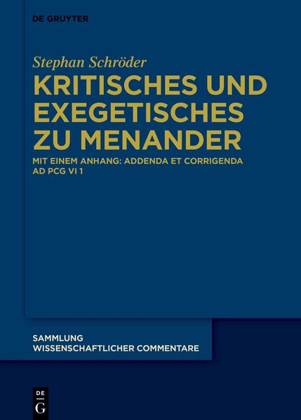 Kritisches und Exegetisches zu Menander