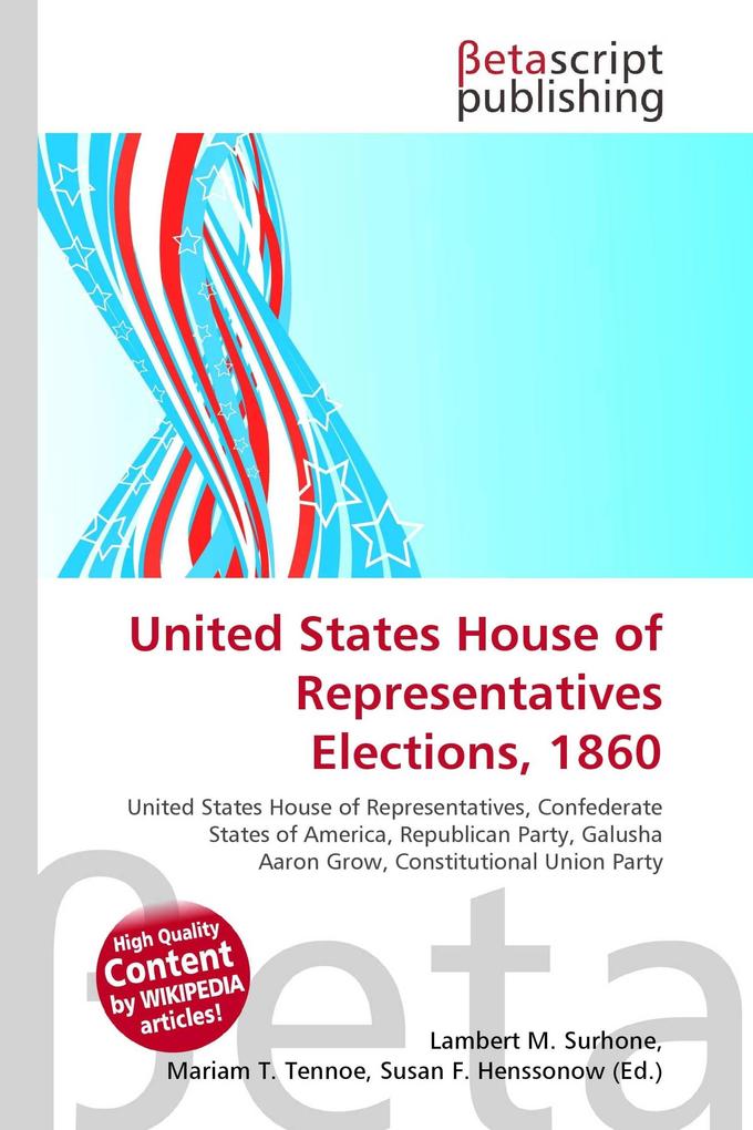 United States House of Representatives Elections 1860