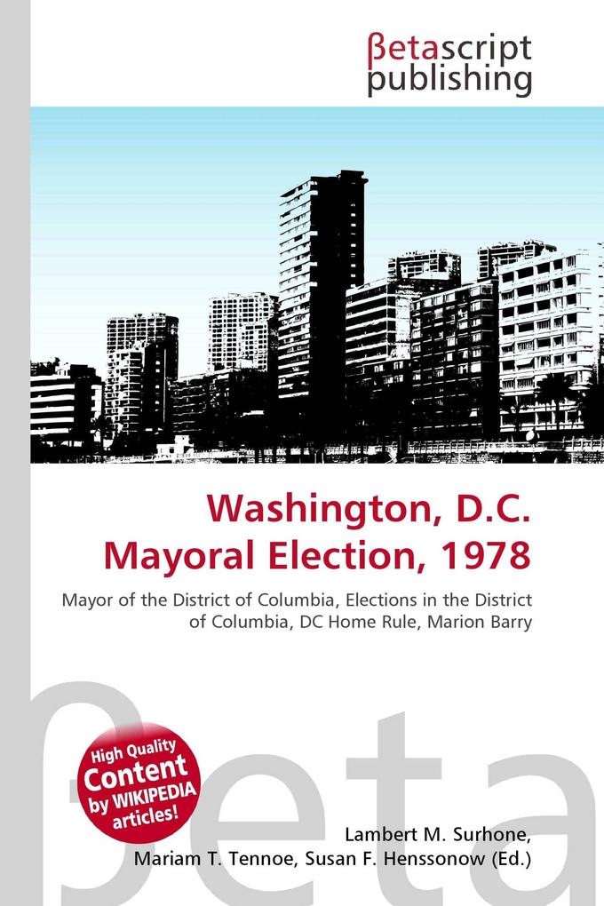 Washington D.C. Mayoral Election 1978