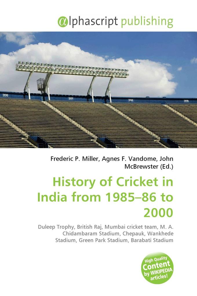 History of Cricket in India from 1985-86 to 2000
