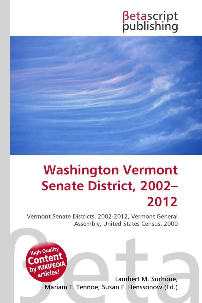 Washington Vermont Senate District 2002-2012