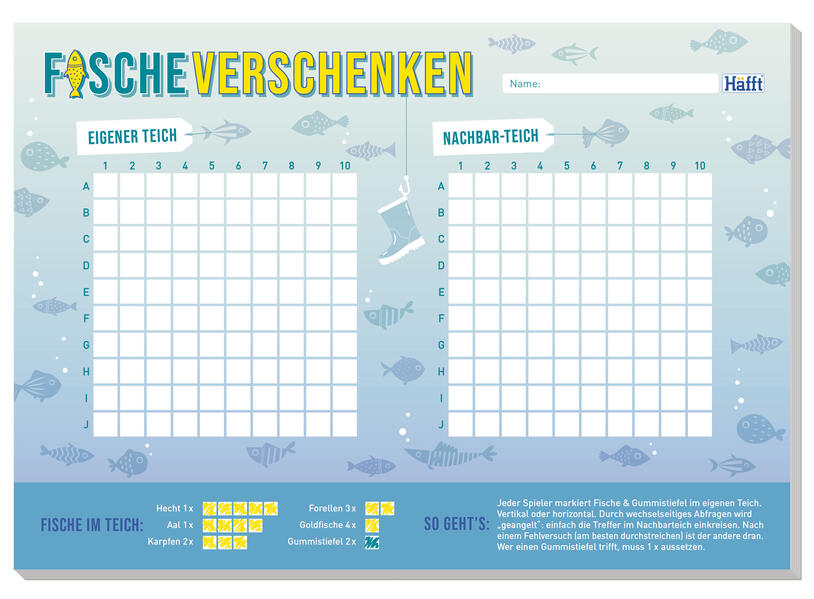 Spiele-Block Fische Verschenken A5