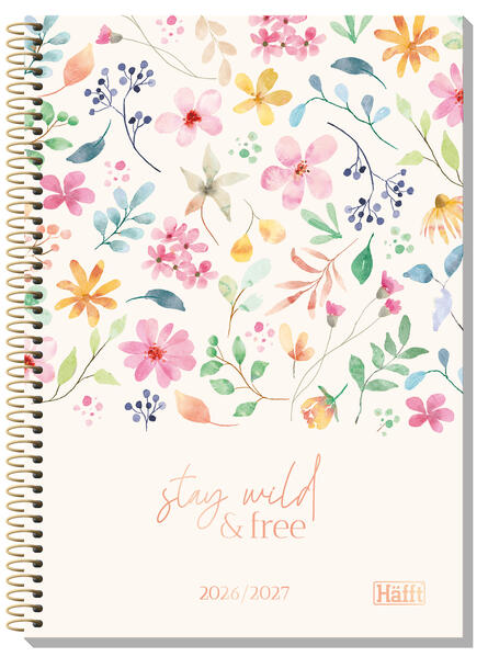 Häfft College-Timer A5 26/27 - Schülerkalender [Wild Blossoms]