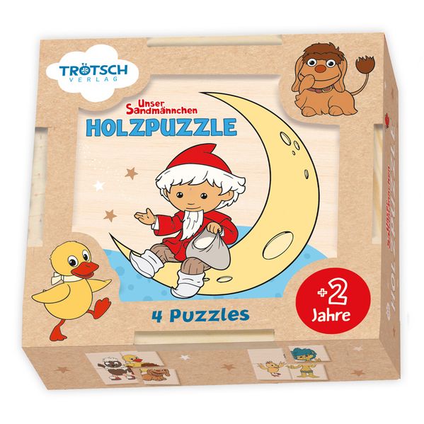 TRÖTSCH - Unser Sandmännchen Holzpuzzle 4x4 Teile