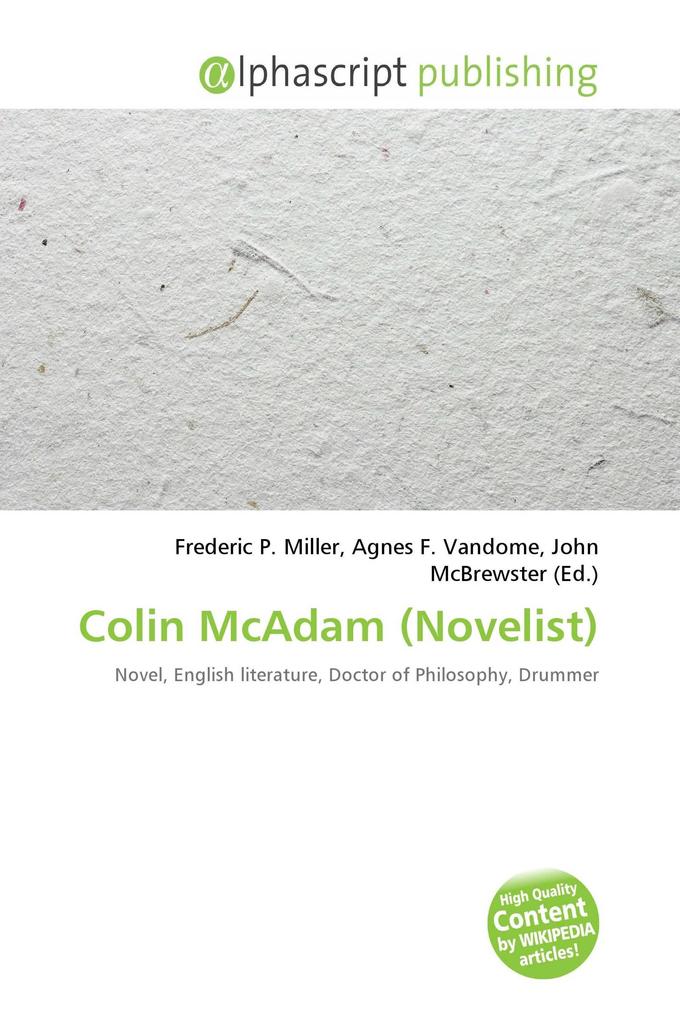 Colin McAdam (Novelist)