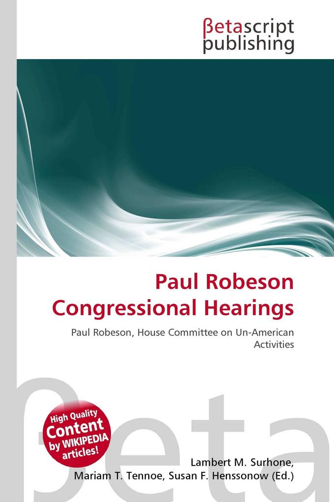 Paul Robeson Congressional Hearings