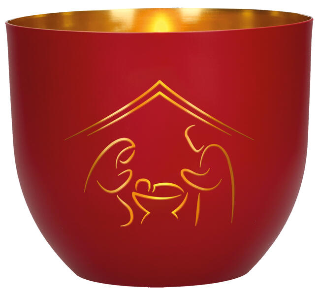 Gesegnete Weihnachten. Windlicht aus Metall