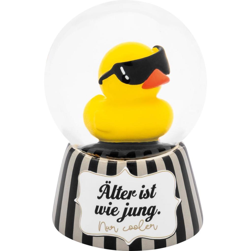 Sheepworld Traumkugel mit Motiv Ente und Spruch 'Älter'