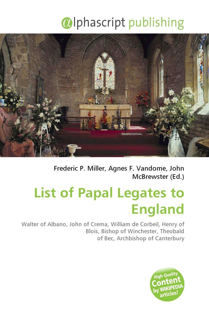 List of Papal Legates to England