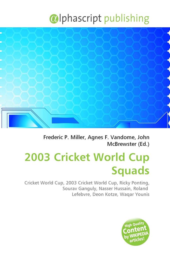 2003 Cricket World Cup Squads