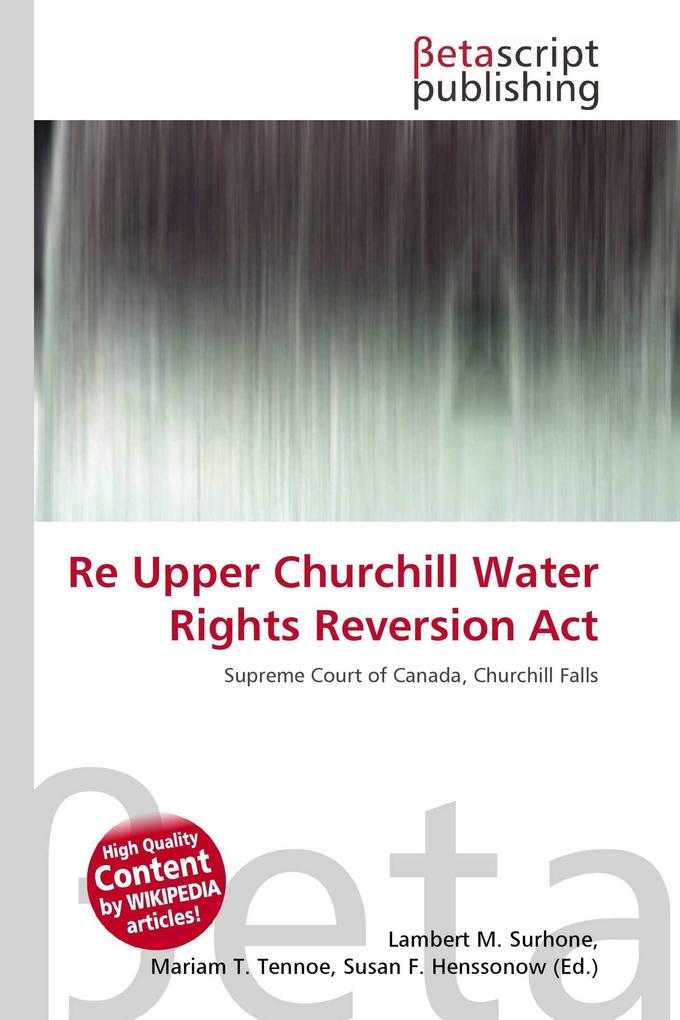 Re Upper Churchill Water Rights Reversion Act
