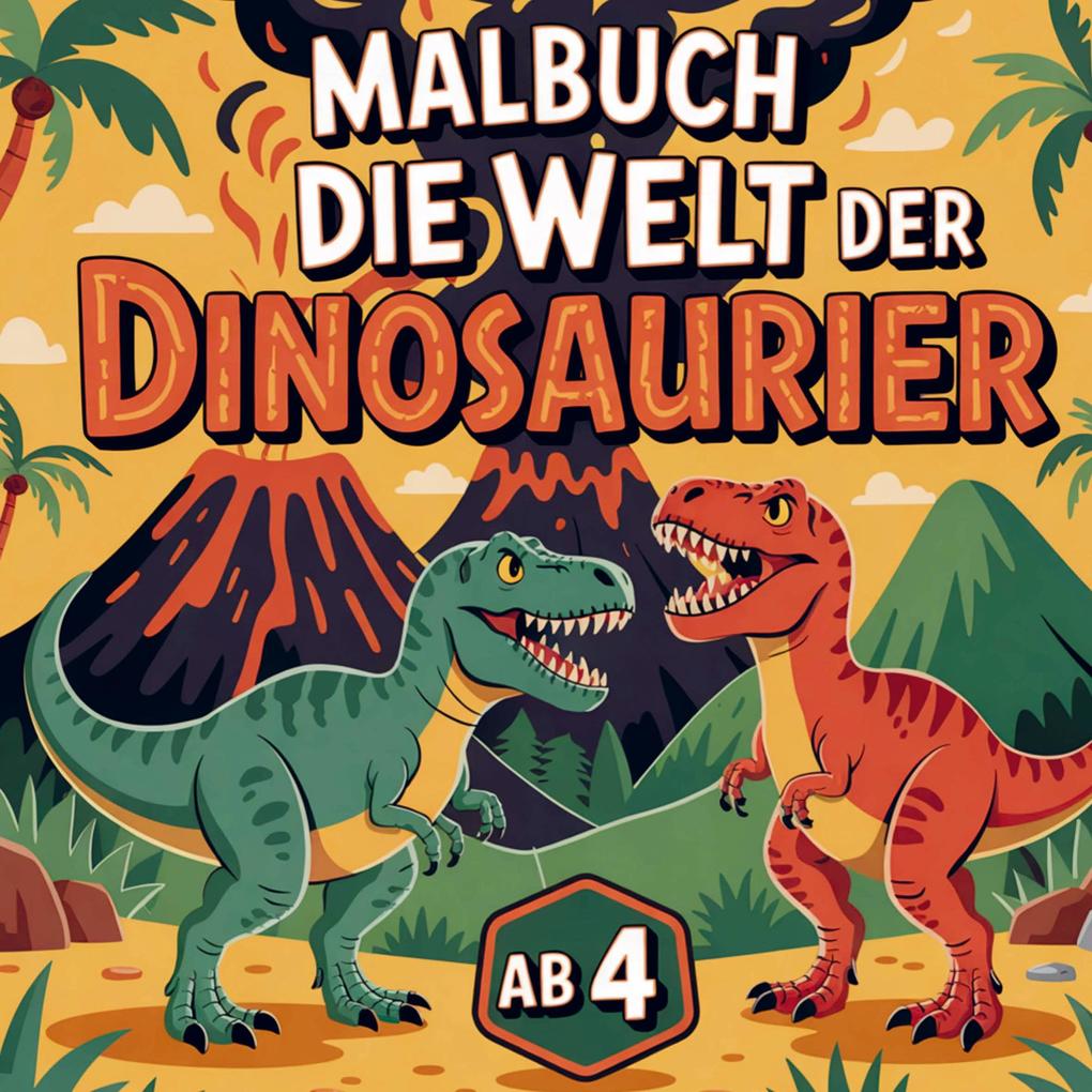 Malbuch Die Welt der Dinosaurier ab 4 Jahren: 50 aufregende Motive 18 verschiedene Dinosaurier zu Lande zu Wasser und in der Luft