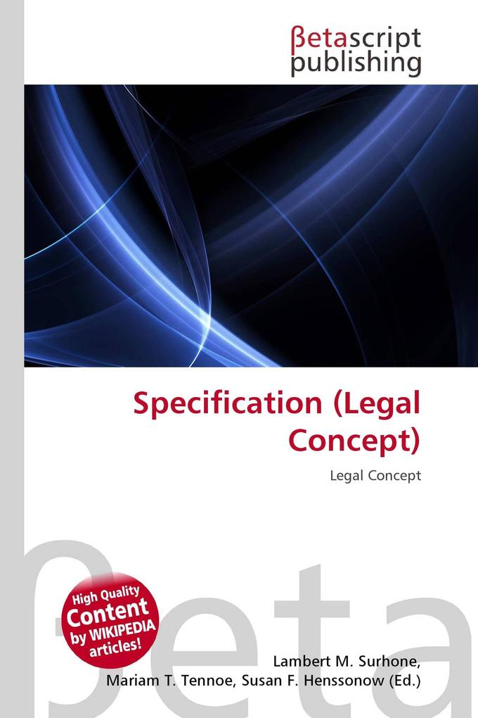 Specification (Legal Concept)