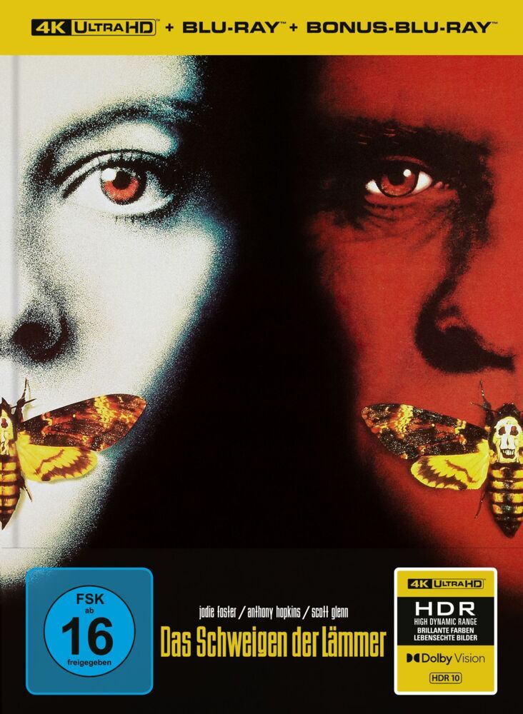 Das Schweigen der Lämmer1 4K UHD-Blu-ray + 2 Blu-ray (Limitiertes Mediabook)
