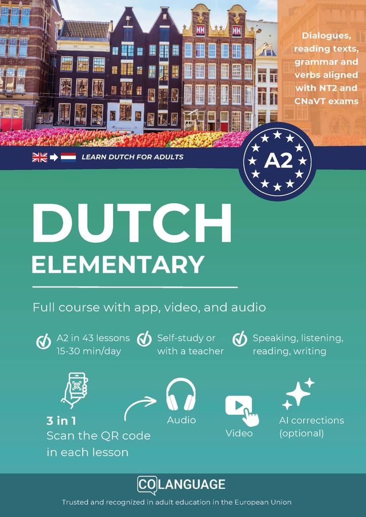 Learn Dutch A2 elementary: full course with app video and audio