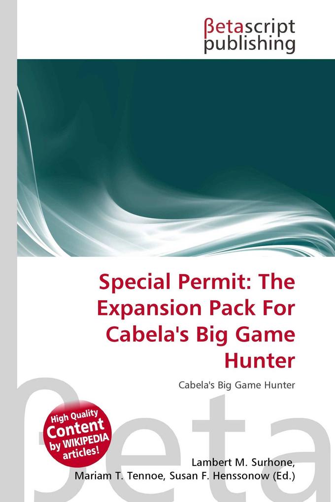 Special Permit: The Expansion Pack For Cabela's Big Game Hunter
