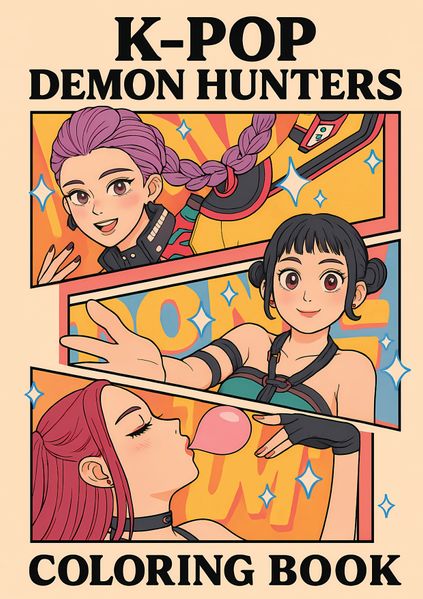 KPop Demon Hunters Coloring Book for Kids Tweens Teens & Adults