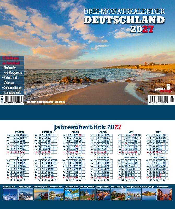 3-Monatskalender Deutschland 2027