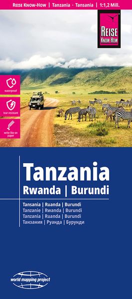 Reise Know-How Landkarte Tansania Ruanda Burundi | Tanzania Ruanda Burundi (1:1.200.000)