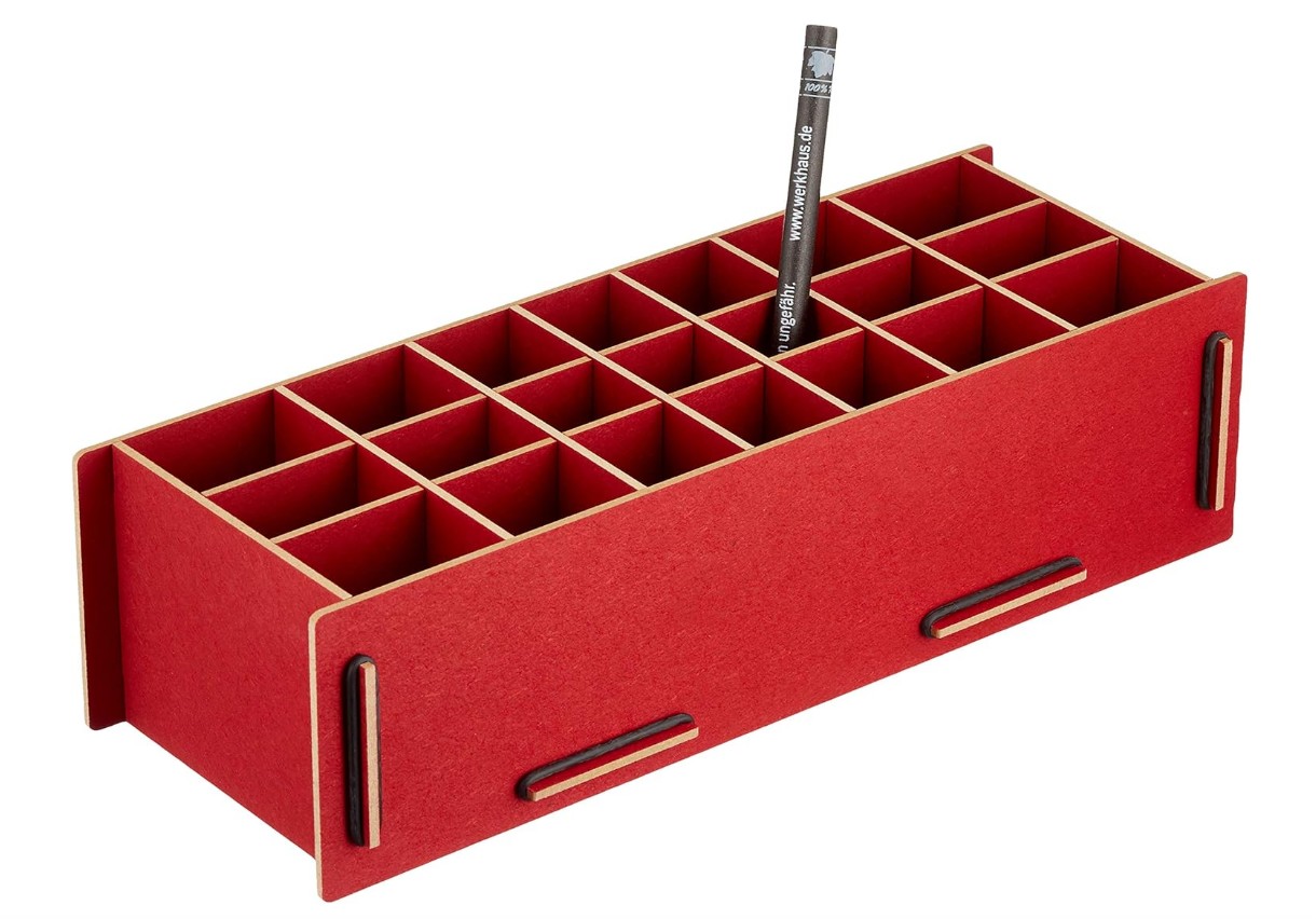 Werkhaus Stiftebox XL dunkelrot 29 x 115 x 8 cm