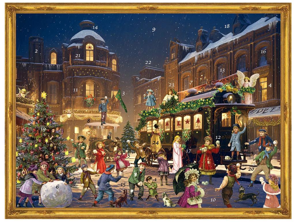Adventskalender viktorianisch 'Weihnachtlicher Bahnhof'