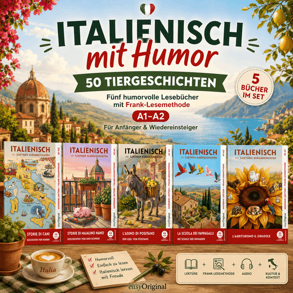 Italienisch mit Humor: 50 Tiergeschichten A1-A2 (+ Audio-Online) m. 5 Audio m. 5 Audio 5 Teile